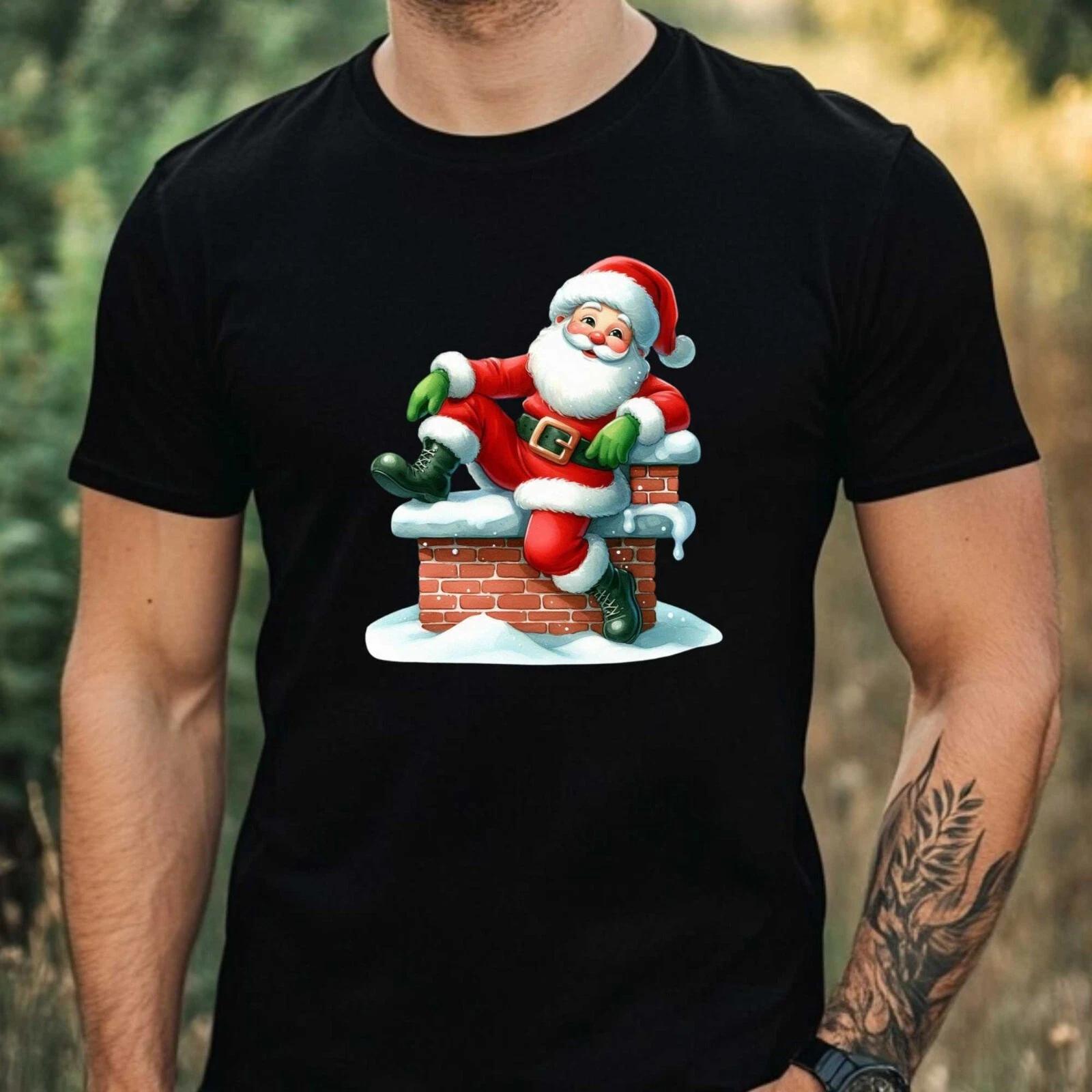 T-Shirt Herren Detektiv Weihnachtsmann Motiv Baumwolle Größe XS bis 5XL M