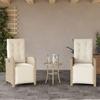 VidaXL Garden Reclining Chairs Set of 2 with Footrest Rattan 365196