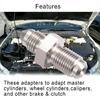 3AN Male to M10x1.0 Male Inverted Flare Stainless Steel Brake Adapter Fitting Connector(4pcs)