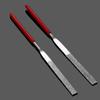 10PC 0.12*5.51\" Red Plastic Handle Metal Stone Grinding Flat  Needle File