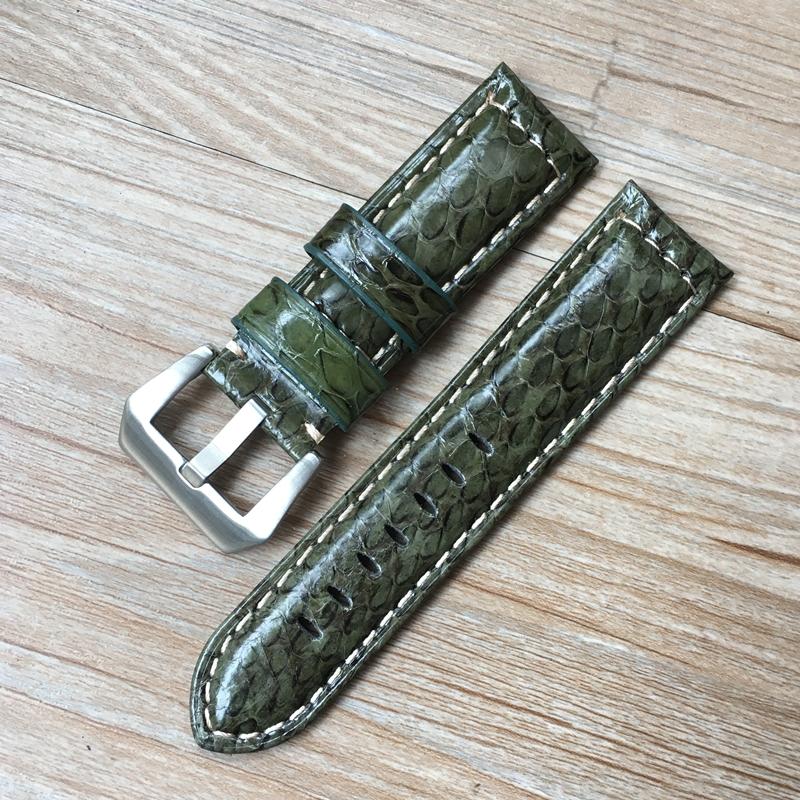 Модный кожаный ремешок для часов ручной работы 22 мм 24 мм — фото 12