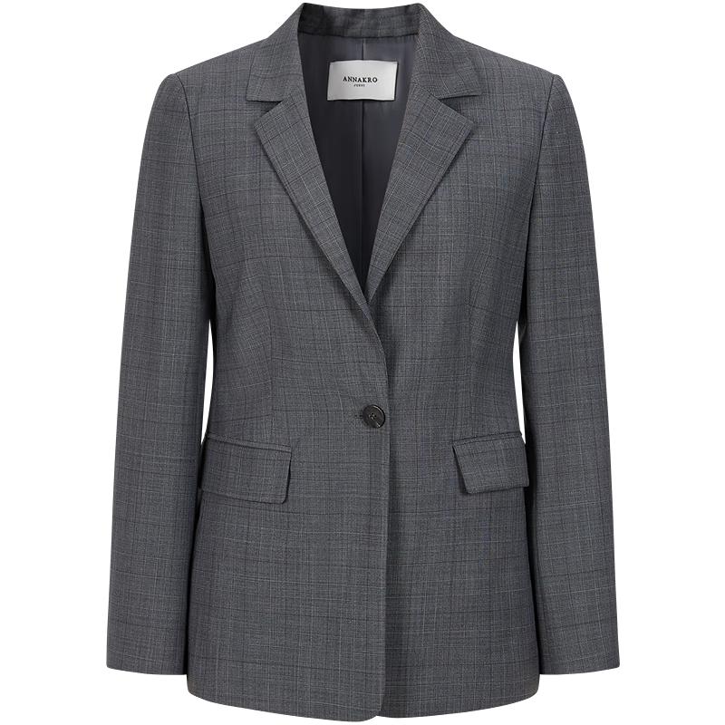 JUZI ANNACAU Women s Plaid Lapel Blazer M
