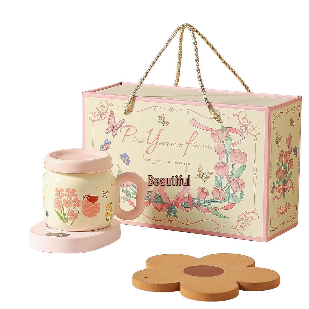 

Women s Day Ceramic Mug - Charming Gift for Girls Floral Path [Cup + Lid + Color Box]