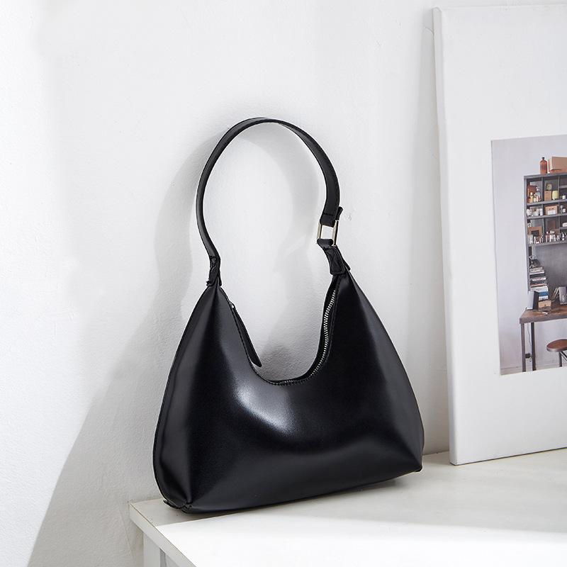 Trend Małe torby podręczne Moda Nowe damskie torby w jednolitym kolorze Uniwersalny koreański styl Damska torba półksiężycowa Torby pachowe