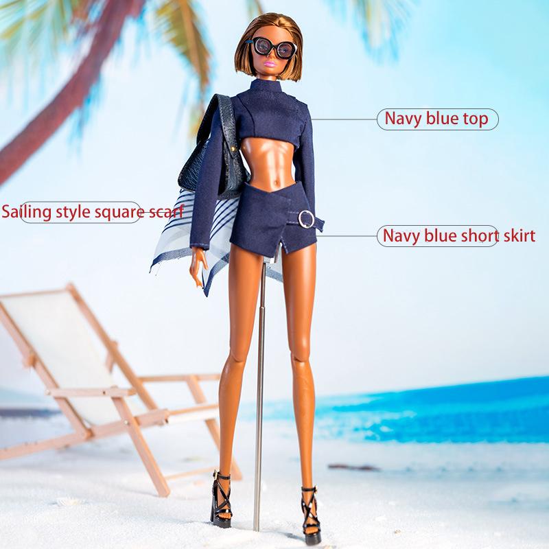 2025 New 1/6 PP BJD Doll Clothes 30CM FR Supermodel Doll Girl Princess Dress Up Dress Fashion Top Short Skirt Set Toy Accessorie