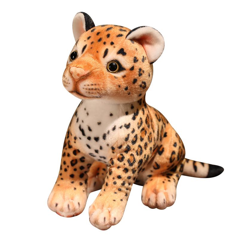 Peluche léopard réaliste à 3 positions, adorable modèle de guépard en peluche, décoration de chambre, cadeau idéal