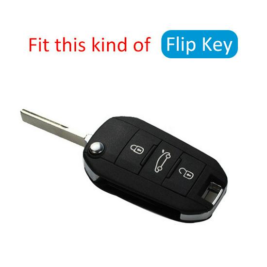 Carbon Fiber Protective Cover for Citroen C3 Aircross Elysee, 301, and Peugeot 208 Key Shells