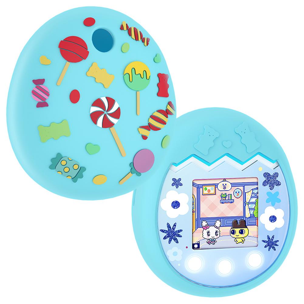 

Силиконовый защитный чехол Противоударный мягкий чехол с карабином Защитная накладка-рукав Оболочка Совместим с Tamagotchi Pix синий