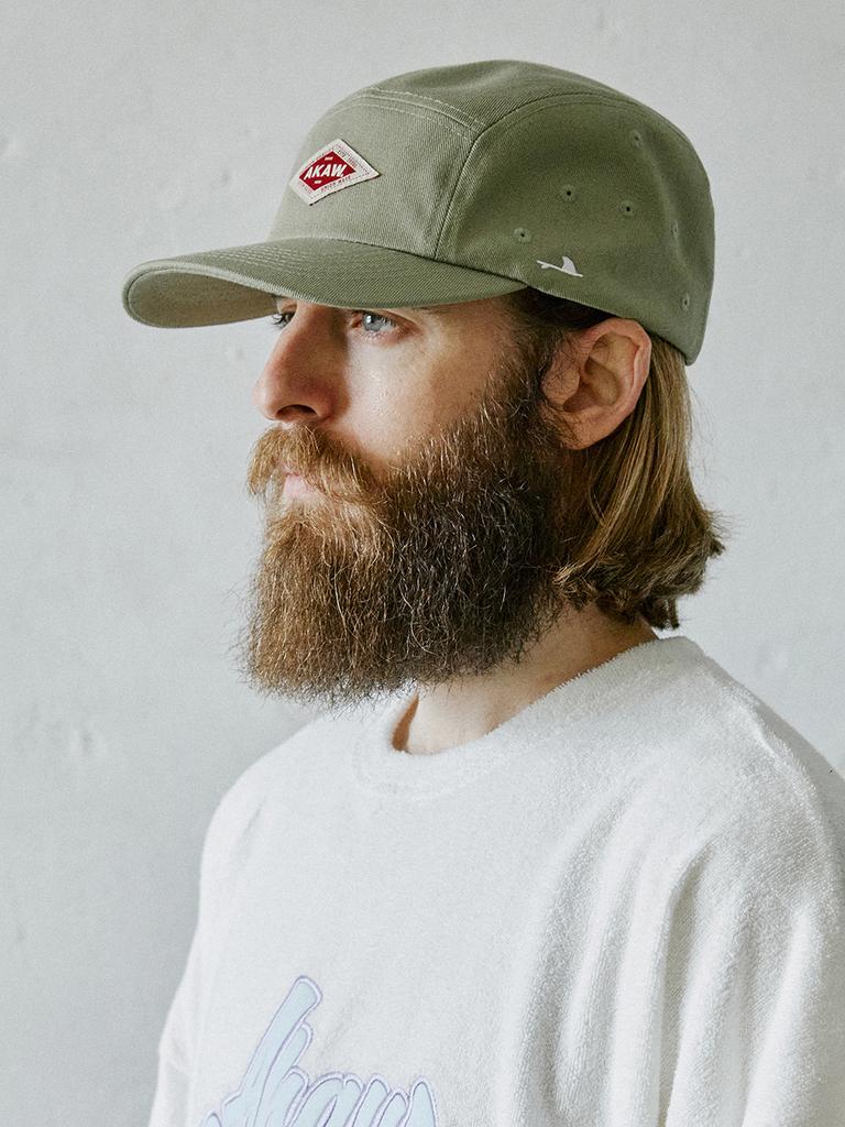 Akau Oversized Classic Camp Cap (Olive Green)