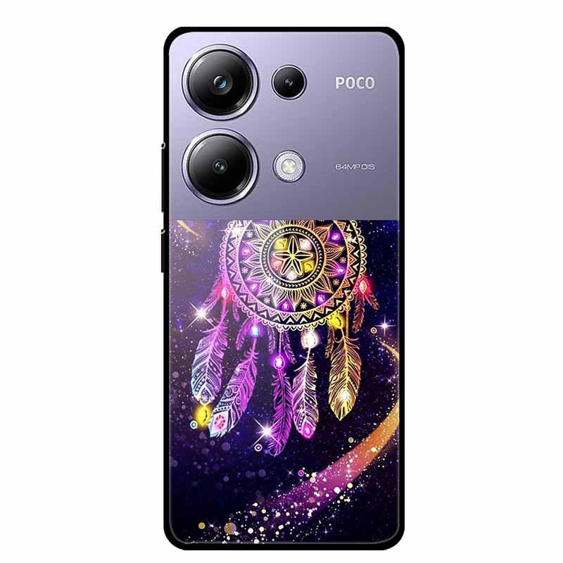 Colorful Aesthetic Tempered Glass Phone Case for Redmi 12 5G & POCO M6 PRO