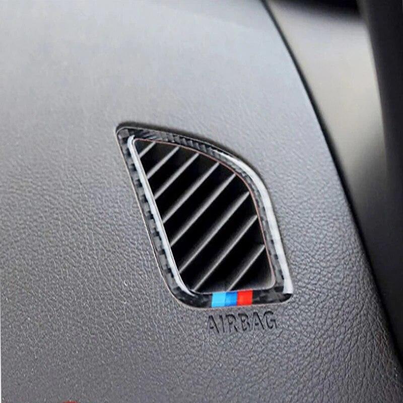 Carbon Faser Auto Dashboard Air Outlet Rahmen Abdeckung Dekorative Aufkleber Auto Innen Zubehör Für BMW 1 Serie F20 F21 2012-17