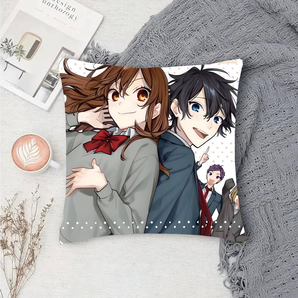Japanese Classic Anime Horimiya Vintage Pillow Case Fashion Square Pillowcase Bedroom Sofa Room Ins Decoration Leisure