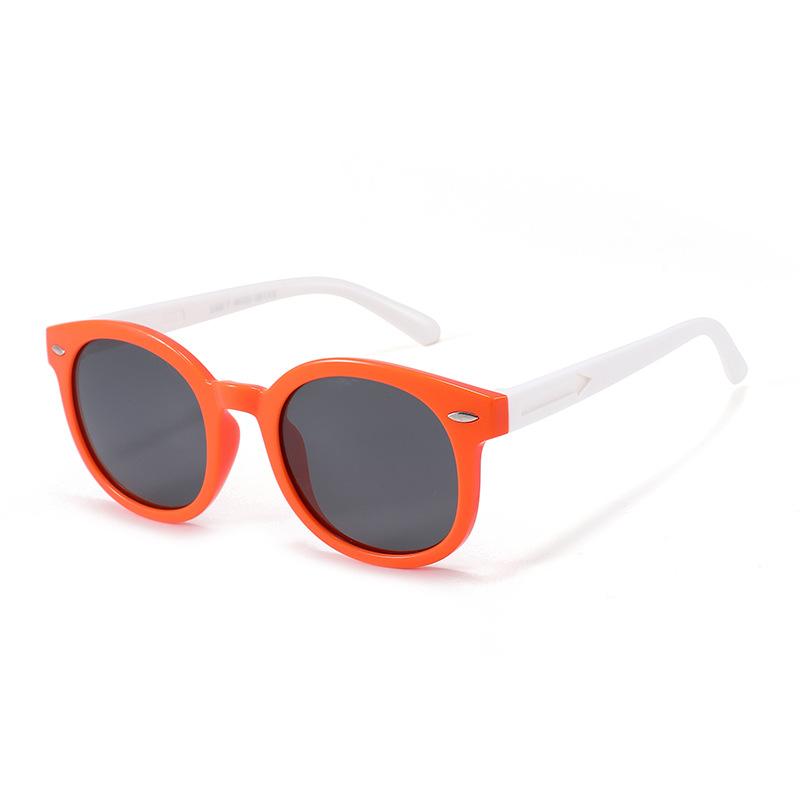 

Trendy Boys And Girls Sunglasses Full Frame Style Summer Outdoor Uv Protection Orange White