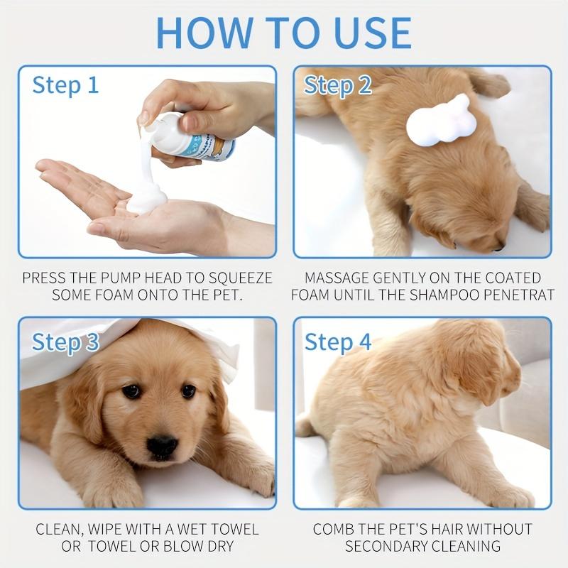 Haustier-Trockenreinigung Haarpflege Wasser 100ml Spülfreies Shampoo für Katzen Spülfreies Haustier-Shampoo Reinigungsmousse