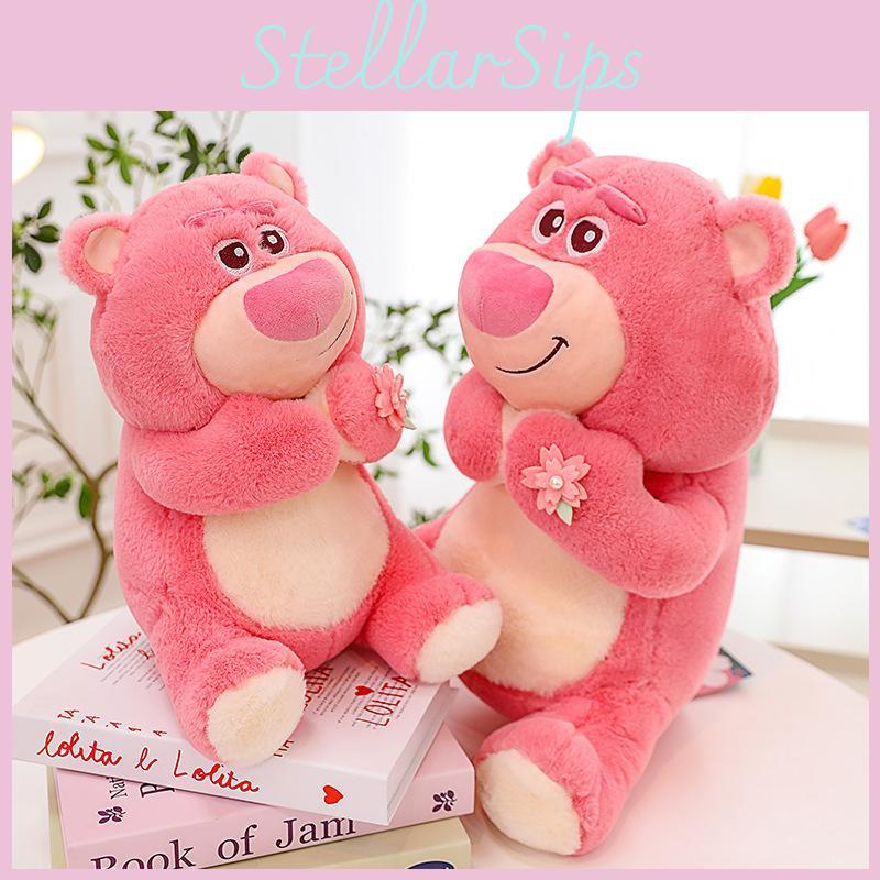 Cartoon Lotso Cherry Blossom Plush Toy Doll Girls Companionship Birthday Gift