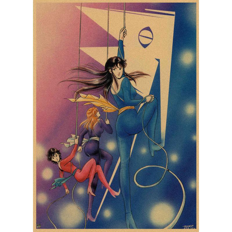 Free Shipping Tsukasa Hojo Retro Manga Art Poster for Cafe & Bar Decor