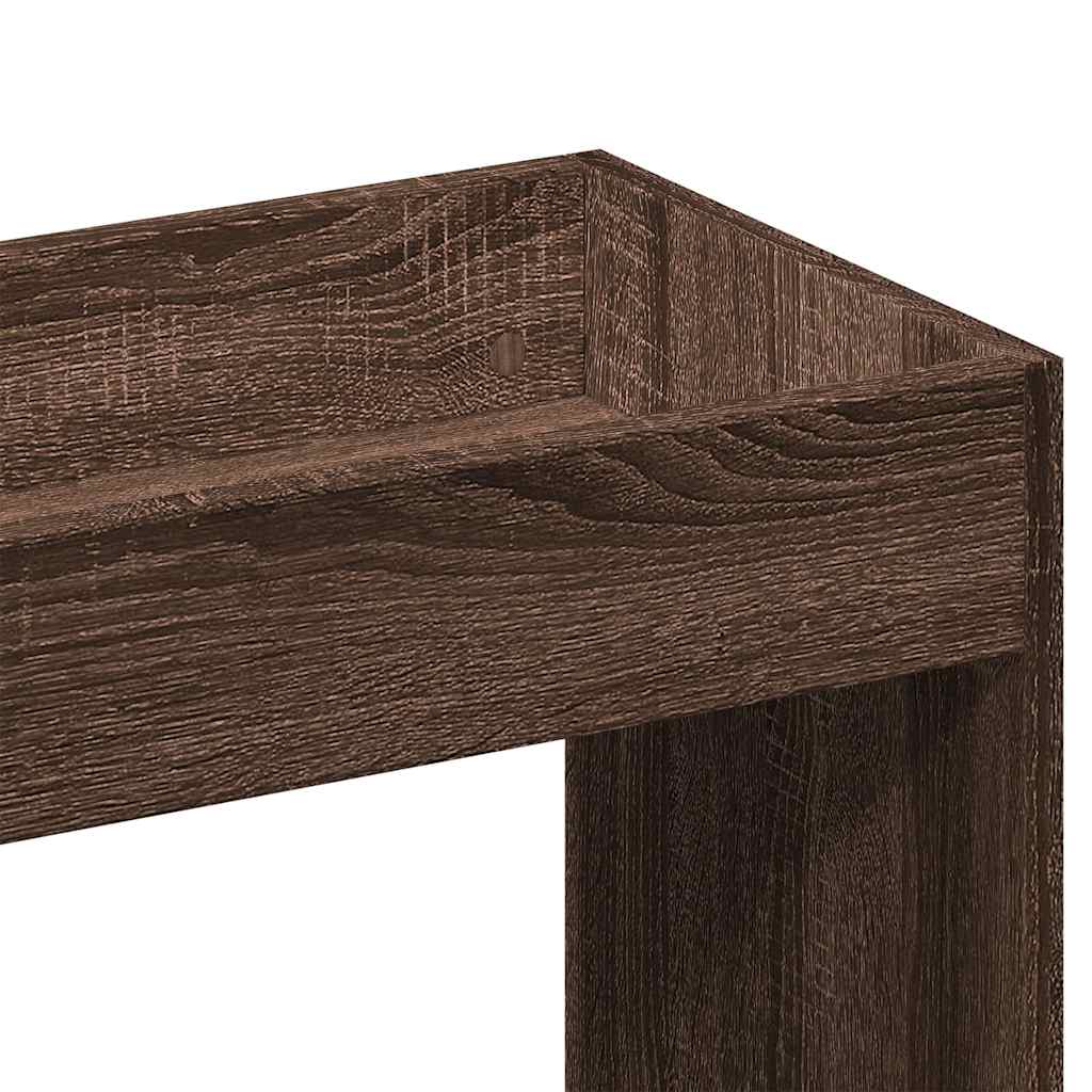 Highboard In Brown Oak Look 92 X 33 X 140 Cm Engineered Wood