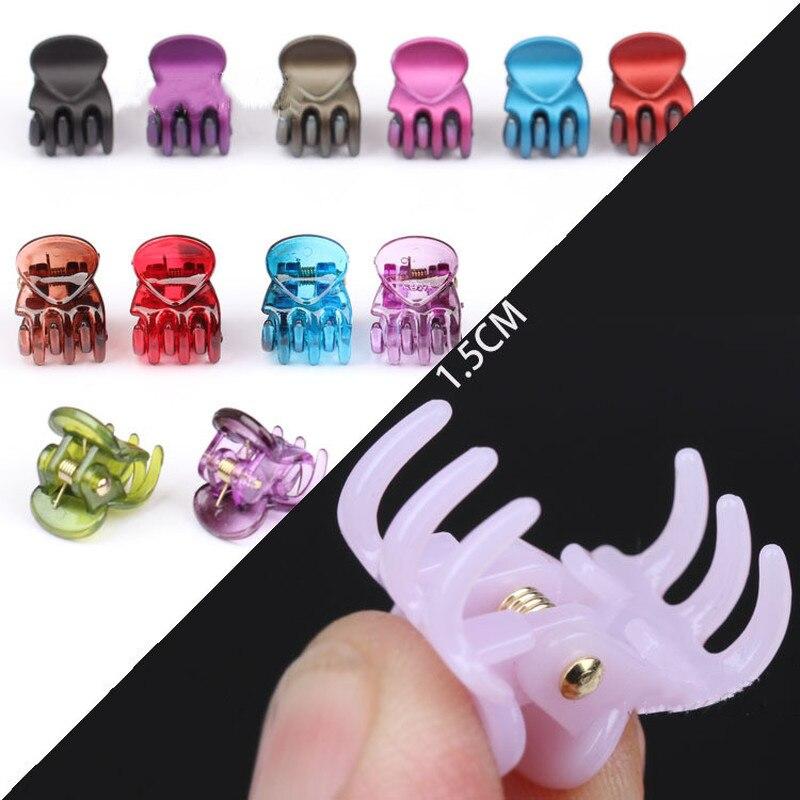 12 stk Sweet Mini Plastic Claw Barrettes For Kvinner Jenter Hårklemmer Hår Krabbeklemmer Styling Sminkeverktøy Koreansk hårtilbehør