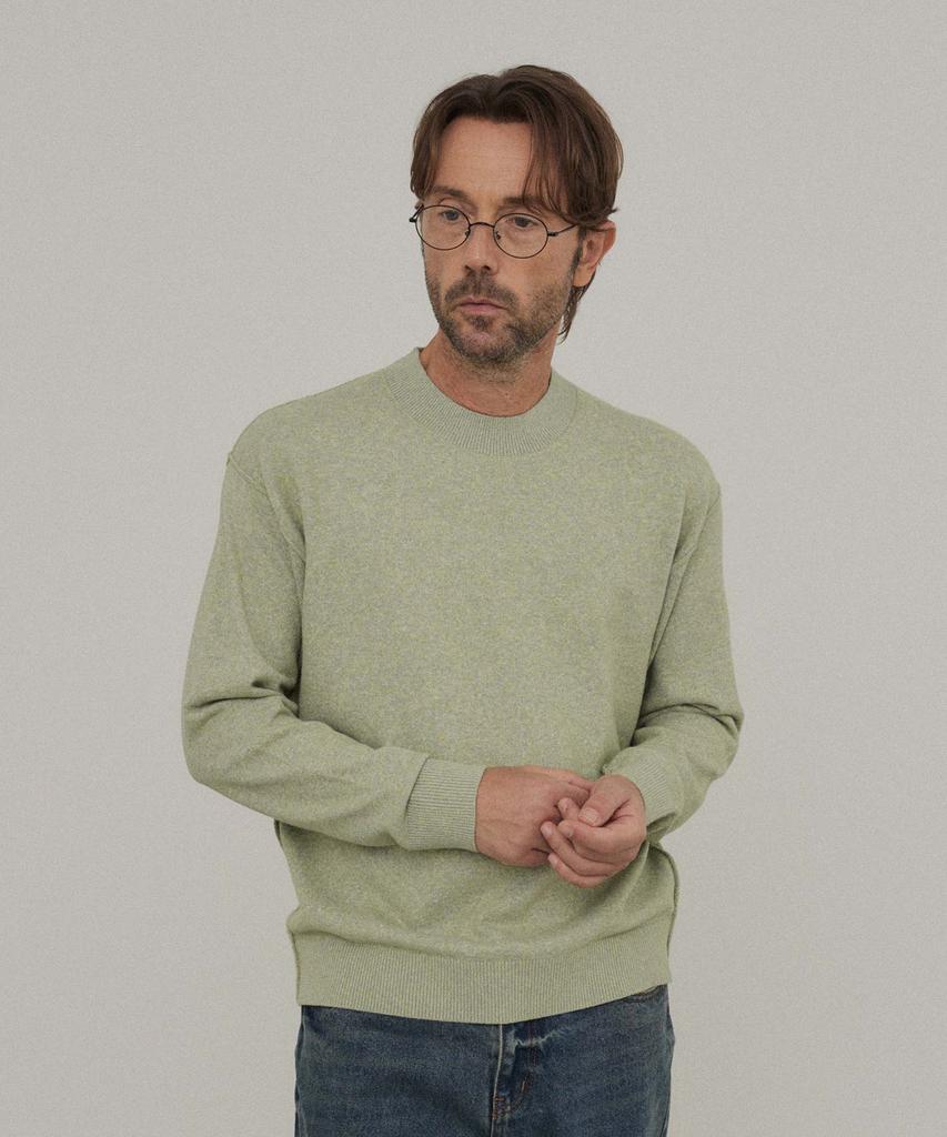 WMC Minimal Semi Mock Neck Knit_Light Green