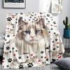 1PC Cute Cats Rabbits Print Flannel Blanket, High Quality All Seasons, Home Decor, Warmth and Comfort, Perfect for Christmas Gifts