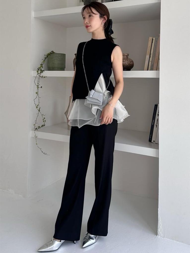 Pants FWFP254282 BLK 0 Semi-flared