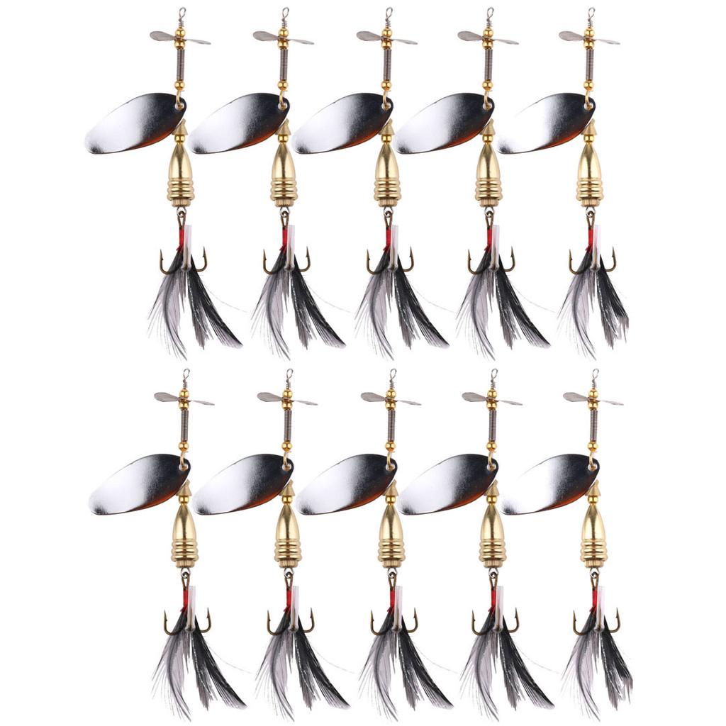 Freshwater Lure Spinning Sequin Set10-13Metal electroplated bait with barbed hook fishing gear supplies