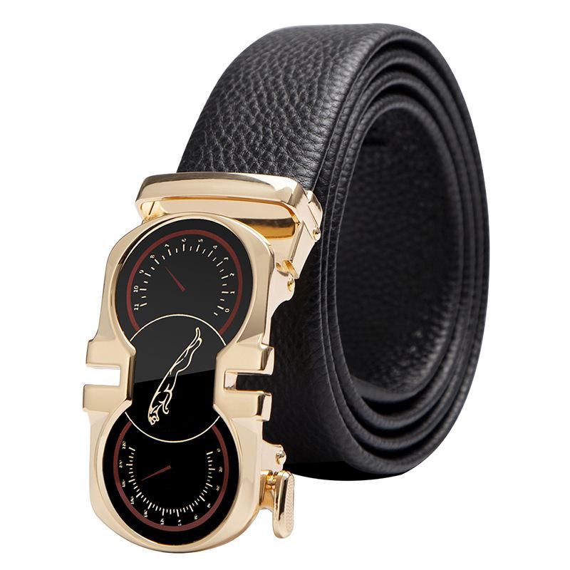 Curea din piele pentru bărbați Mary, cu cataramă automată, primul strat din piele de vacă