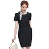 Spring/Summer Round Neck Mid-Length Professional Dress for Beauty Salon