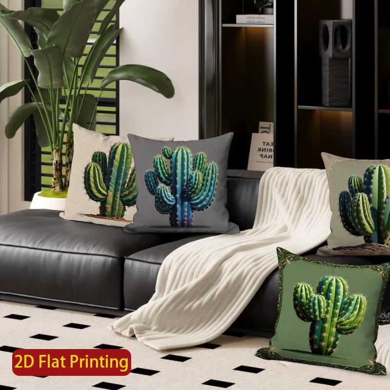 2D Boho Kaktus Druck Überwurf Kissenbezüge Muster Kissenbezug Geeignet für Sofa Schlafzimmer Auto Kissenbezug