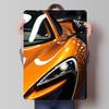 Orange Sports Car Headlight Printed Poster Customized Wall Art Retro Vintage Metal Tin Signs for Garage Living Room Decorations