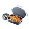 Insulated Steel Lunch Box For Kids School Picnic Use With Leak Proof Lid And Veg Box In Grey With 700ml Capacity