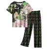Children's Short-Sleeve Printed Two-Piece Pajama Set With T-Shirt And Pants