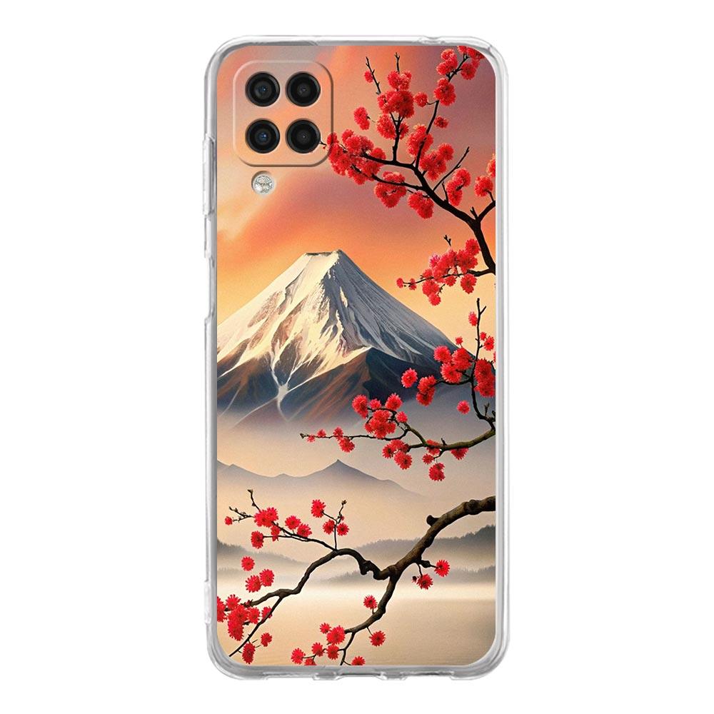 Phone Case For Samsung A13 A33 A35 A55 A73 A53 A23 A51 A71 A21S A41 A05s A03S A15 A25 5G Cover Japan Mount Fuji Cherry blossom