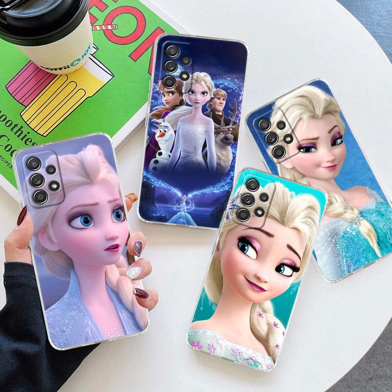 Clear Case For Samsung Galaxy A57 A37 A56 A36 Cases A55 A54 A35 A26 A07 A17 A16 A06 A34 A15 Soft Cover Elsa Frozen Art Princess