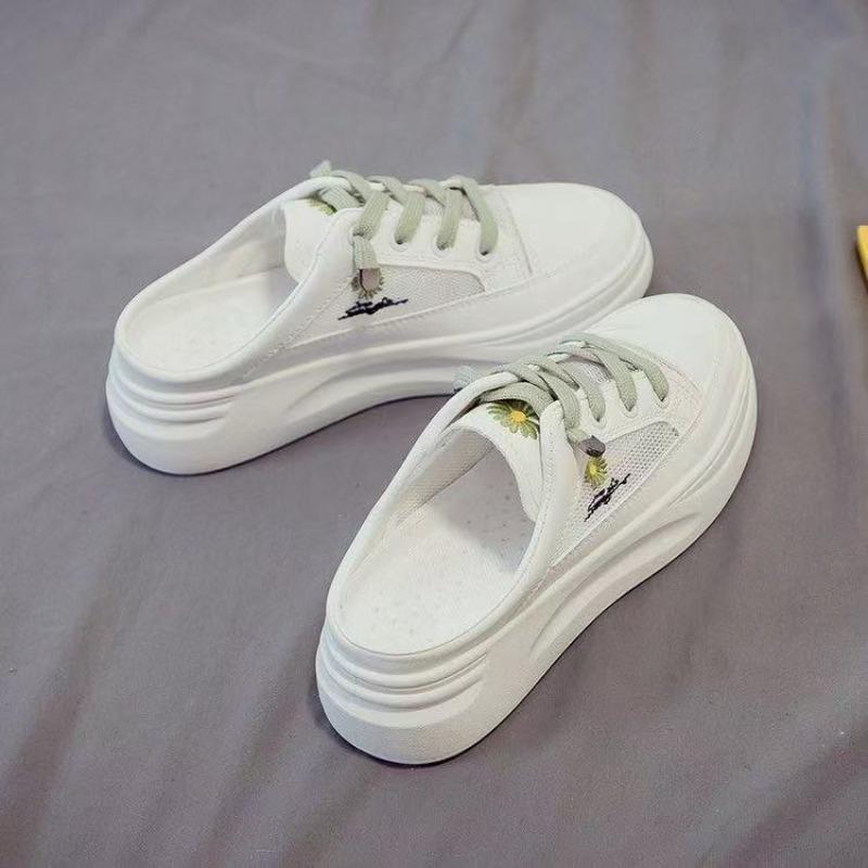 Small fresh flowers summer new single mesh breathable mesh shoes versatile sandals sandals wear thin slippers