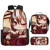 Luxury Novelty Peculiar Cool Anime Cartoon 3D Print 3pcs/Set pupil School Bags Laptop Daypack Backpack Lunch bag Pencil Case