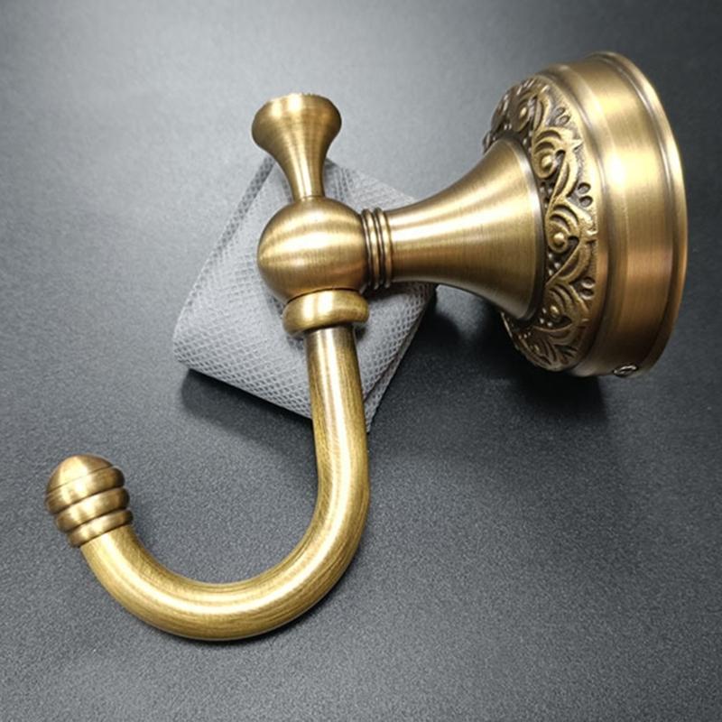 Decorative Brass Towel Hook With Smooth Brushed Finish Elegant Retro Styles Bathroom Accessory Towel Rack