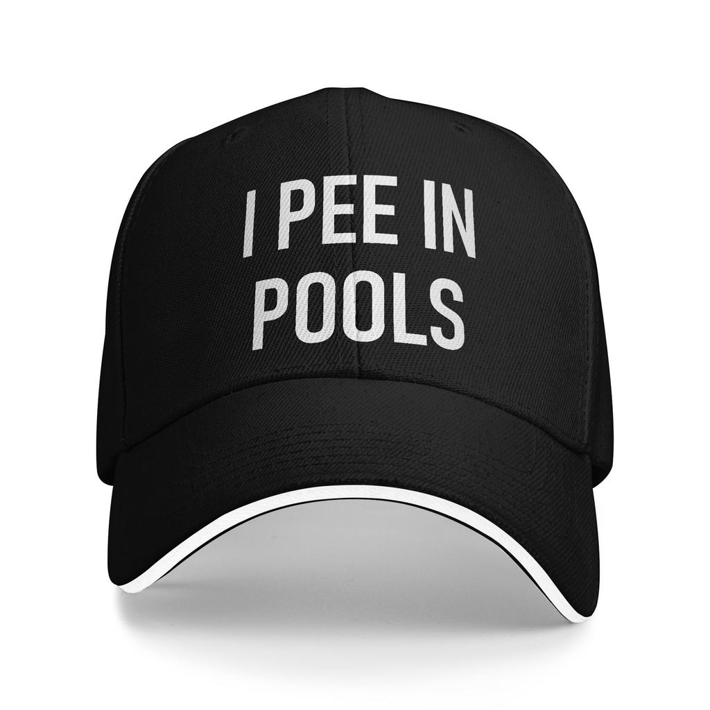 I Pee In Pools Funny Vacation Sun Baseball Cap Summer Fitted Retro Trucker Hat For Couple Women Outdoor Sports Baseball Caps