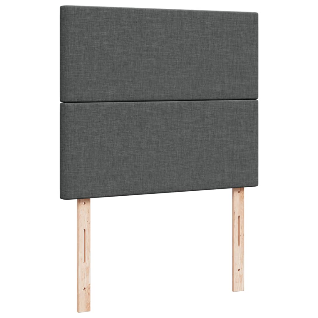 Box Spring Bed with Mattress Dark Gray 120x190 cm Fabric