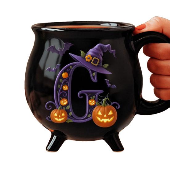 Yousheng 12oz Witch Cauldron Mug Personalized Halloween Coffee Mug Ceramic Witches Brew Tea Cup Halloween Birthday Gift for Women Besties Family