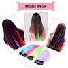 Hair Extensions Ombre Rainbow Color Strips Hairpieces Hair Clip Long Straight Hair Synthetic Hair