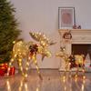 Luminous Wrought Iron Christmas Deer Ornament Set for Hotel Festive Décor