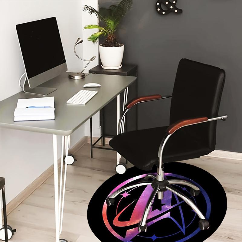 1pc Galactic Symbol Round Carpet, Made of Polyester,Perfect for Decorating Office Chairs, Living Rooms Fplt027