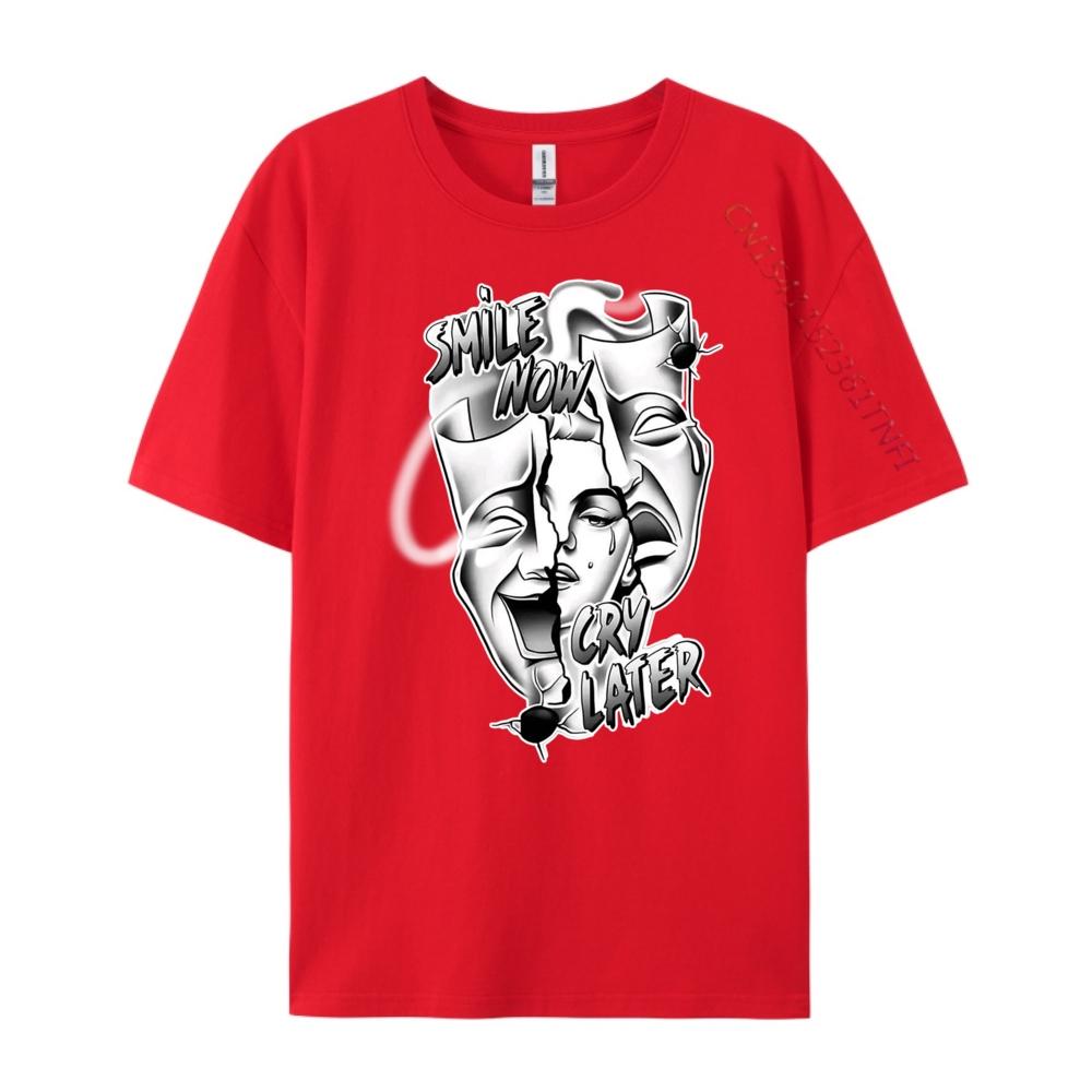 Smile Now Cry Later Pretty Chicano Blackwork 3XL Unisex Clothing Vintage T Shirts Vegan S
