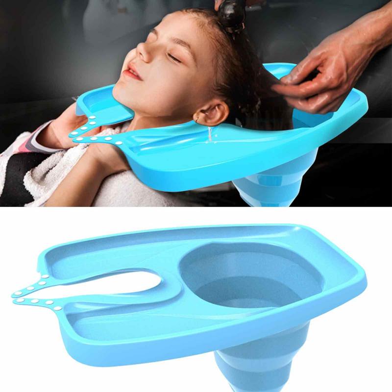 Foldable Shampoo Bowl Adjustable Neck Strap Hair Washing Basin Care Shampoo Sink for Hair Salon Pregnant Women Elderly Children