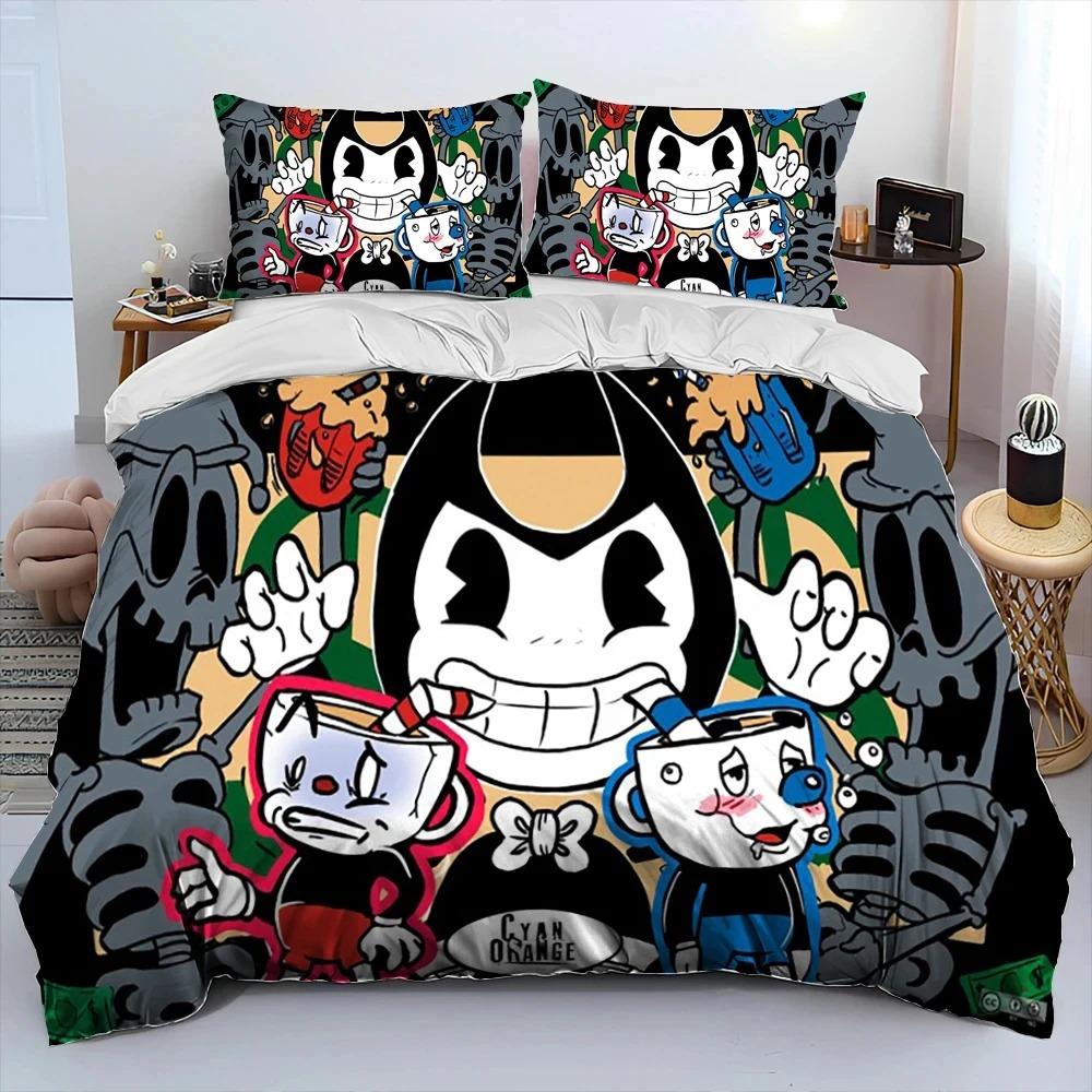 

Cuphead as well as Mugman,Game Gamer Comforter Bedding Set,Duvet Cover Bed Set Quilt Cover Pillowcase,King Queen Size Bedding Set Boys 70x133cm 2pcs