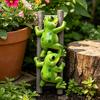 Lustige Frosch-Gartenstatue Niedliche 2 Frösche Kletterleiter Figur Harz Tier Skulptur Blumentopf Dekoration für Balkon Rasen Garten Regal Schreibtisch Dekor