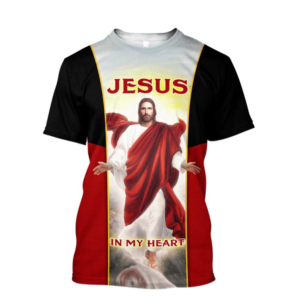 Jesus Christus T-Shirt Herren Damen Kurzarm O-Ausschnitt T-Shirts 3D Gedrucktes Muster USA Flagge Gottesdienst Kapelle Kleidung Pullover Top Tee