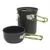 3Pcs/Set Camping Pots with Storage Bag Foldable Handles Aluminum Alloy Compact Backpacking Pot Non-Stick Surface Hiking Pot Set