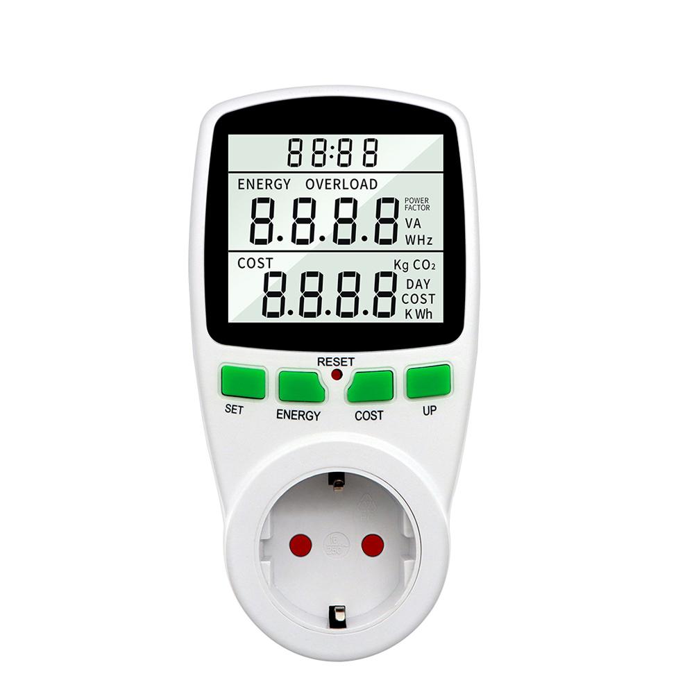Digital Wattmeter LCD Power Meter Energy Meter Analyzer Wattage Meter Electricity Kwh EU US UK AU French Measuring Outlet